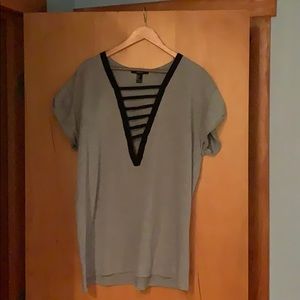 Grey forever21 long tee shirt